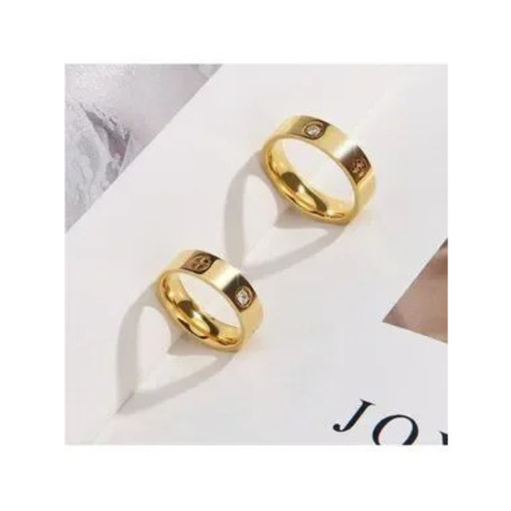 Gold 18k Gold Plated Titatium CZ Ring - Picture 2 of 3